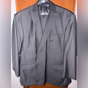 Mens Vinci Double Breasted Gray 2Pc Suit Sz.60L